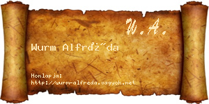 Wurm Alfréda névjegykártya